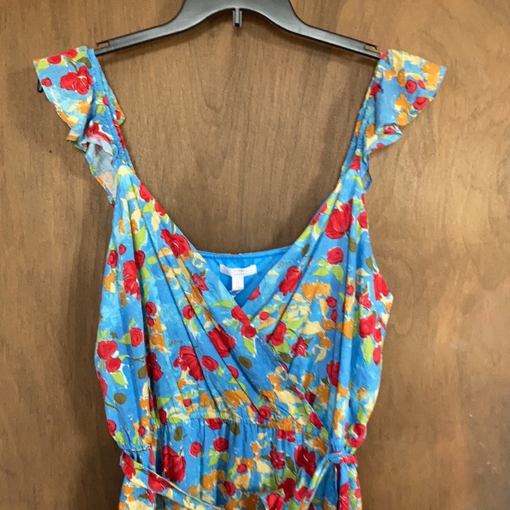 LC Lauren Conrad floral print faux wrap dress w elastic boho western XXL - Picture 7 of 15